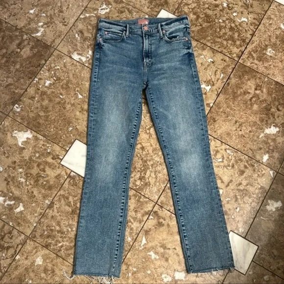 MOTHER DENIM THE RASCAL ANKLE FRAY JEANS BONFIRE LIGHTING sz 27 - Picture 6 of 10